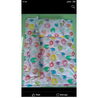 Bộ gối nệm cotton cho bé (1 nệm, 1 gối nằm, 1 gối ôm)