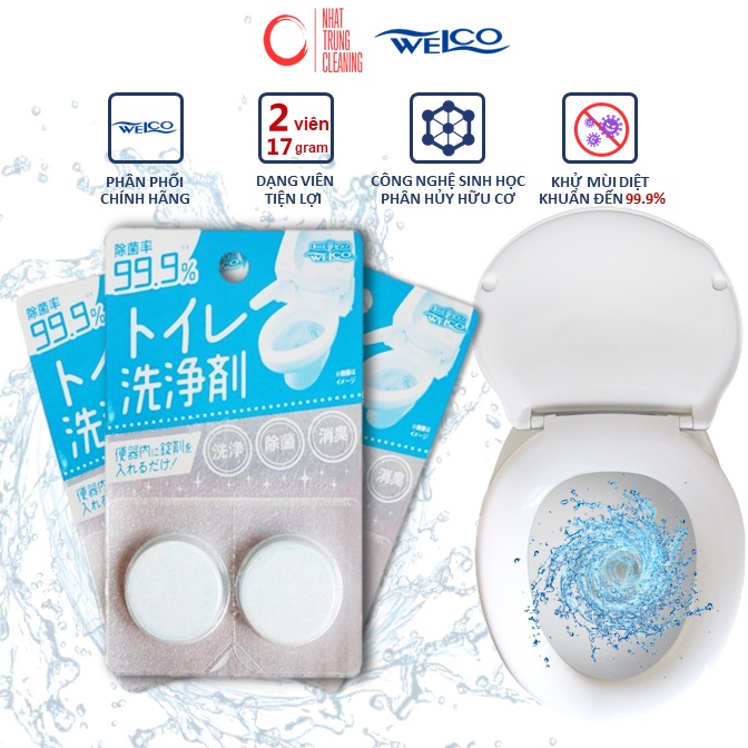 Bộ 2 Viên Thông Tắc Cống, Làm Sạch Đường Ống Thoát Nước, Bồn Cầu, Bồn Rửa Mặt Cực Mạnh Welco