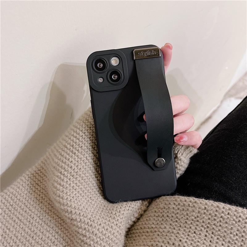 Ốp Điện Thoại Mềm Có Dây Đeo Màu Hồng Cho IPhone 14 12 13 Pro Max 13 MiNi X XR Xs Max 7 8 Plus