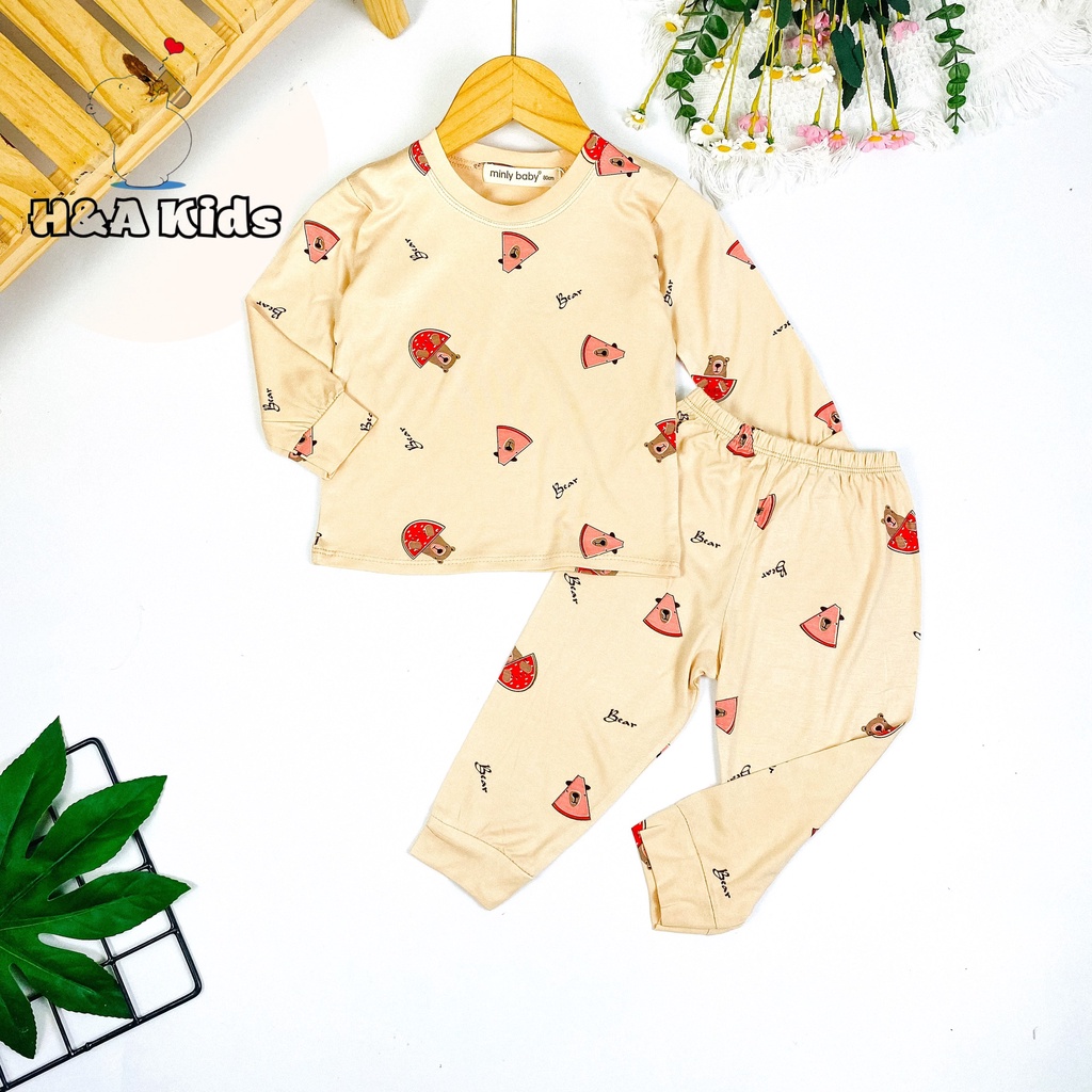 [Bé 19-33kg] Bộ dài tay thun lạnh in hình toàn thân Minky Mom mềm mịn mát cho bé trai bé gái - HÀNG LOẠI 1 (BẢNG 2)
