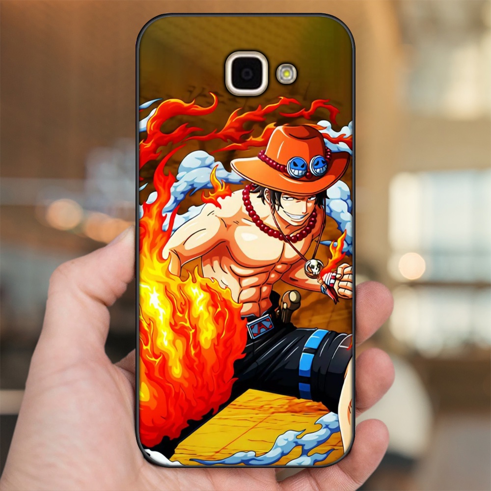 Ốp lưng Samsung A9 Pro viền đen in hình Ace One Piece