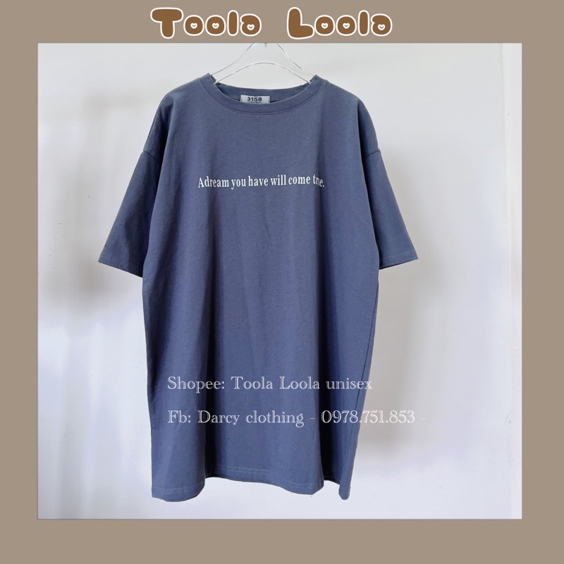 Áo Thun 3158 Đơn GIẢN - Phông Chữ Màu Xám Xanh - Thời Trang Unisex - SM11