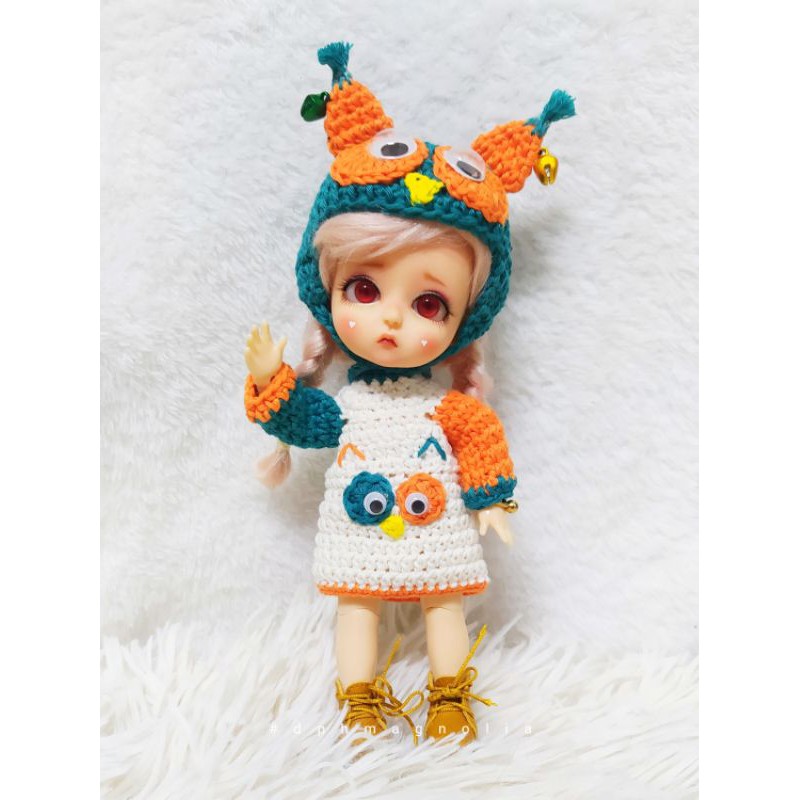 Set đồ len cú mèo size búp bê BJD 1/8, Baboliy