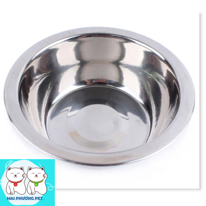Bát INox treo chuồng 3 size cho chó mèo có giá đỡ