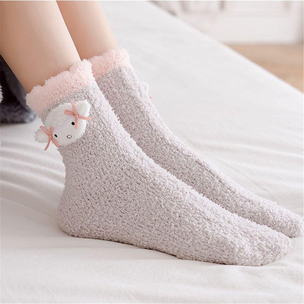 Vớ Ngủ Vải Nhung San Hô Dày Mềm Mại Thoải Mái