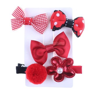 SET KẸP TÓC 5 MÓN MÀU ĐỎ