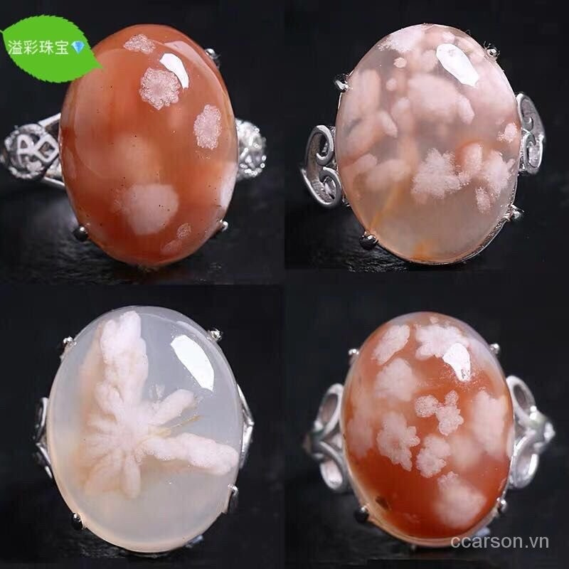 Hoa Anh Đào Vòng Mã Não Dát Sống Sakura Nhẫn Nữ Trang Sức Nhẫn Vòng Cổ Vòng Tay Vòng Đeo Tay Trang Sức Quà Tặng