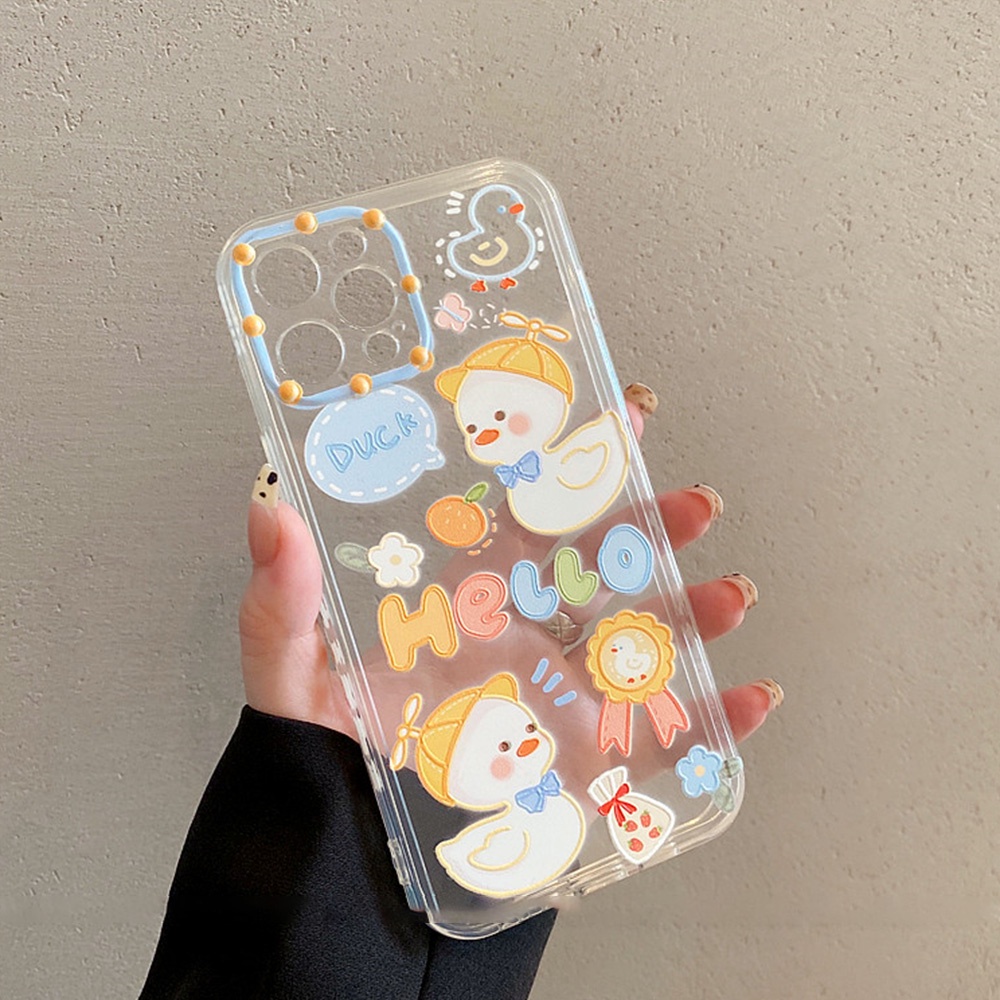 Ốp điện thoại TPU mềm dạng nhám trong suốt hình vịt 3D nhiều màu cho IPhone 11 7Plus 8Plus XR 13 12 Pro Max | BigBuy360 - bigbuy360.vn