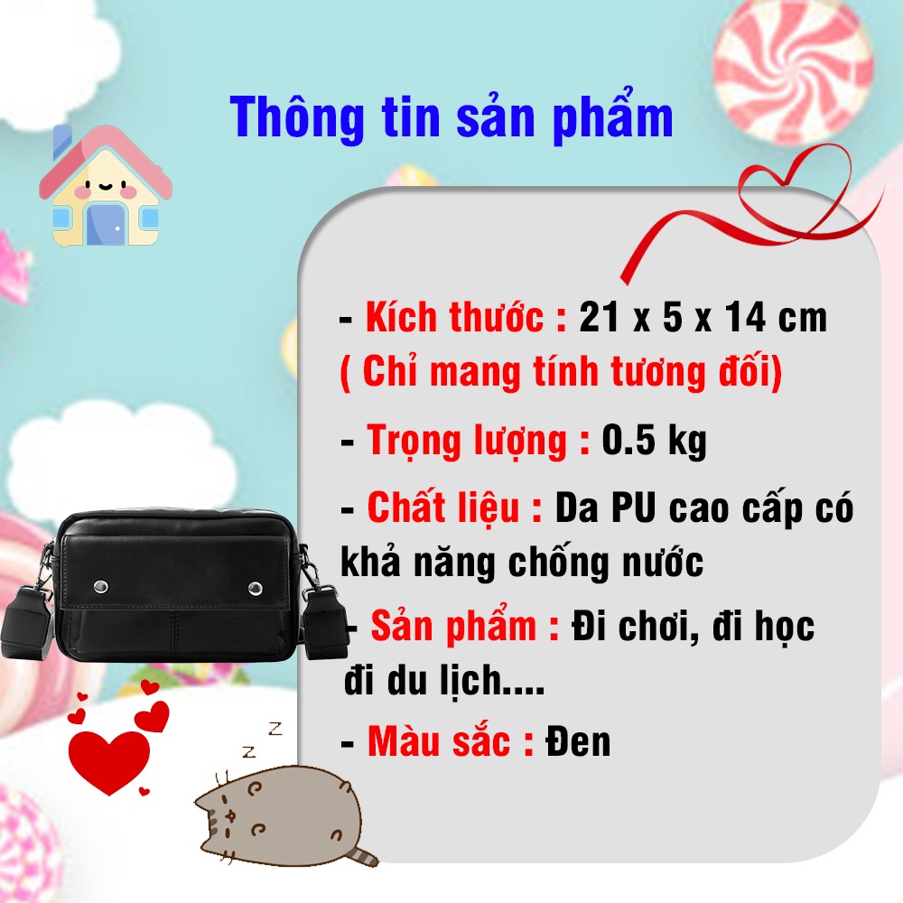 Túi Đeo Chéo Nam Da PU Cao Cấp Chống Nước, Đi Học, Đi Chơi Thời Trang Hàn Quốc Sang Trọng Arhi Shop