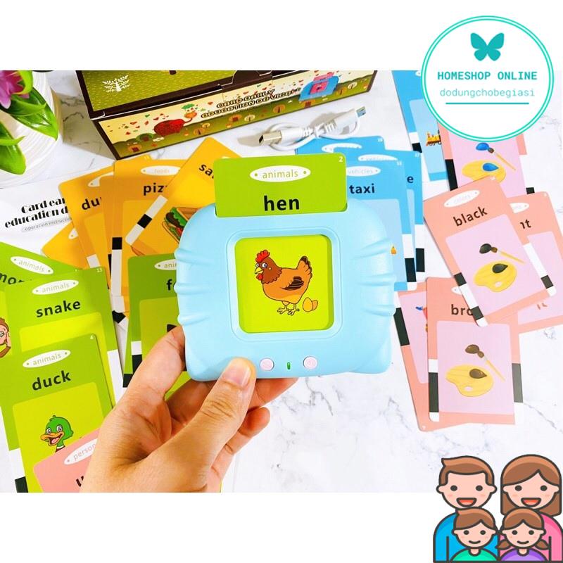 Loại 1 Máy đọc thẻ flashcard Tiếng Anh con mèo 112 thẻ 224 từ vựng, máy đọc từ vựng Tiếng Anh 224 từ vựng