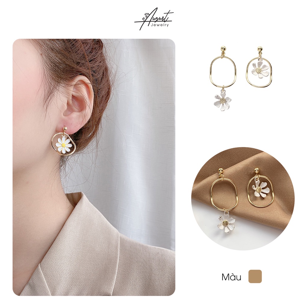 [Augustcloth | AugustJewelry] Bông tai/ Hoa tai bông hoa trắng dễ thương bản lớn
