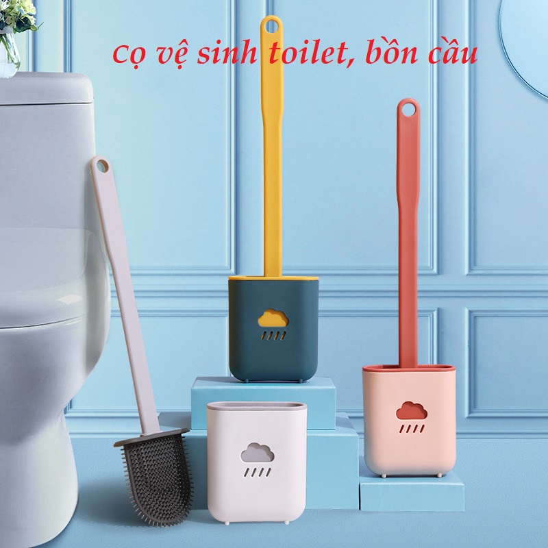 Cọ Vệ Sinh Toilet, Bồn Cầu, Nhà Tắm Bằng Silicon Có Dán Tường.