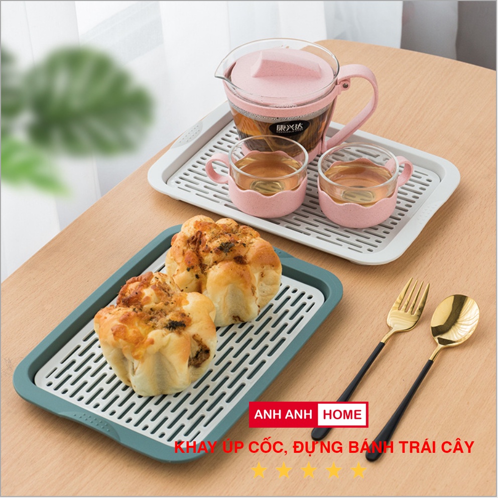 Khay úp cốc ly chén bộ ấm chén bát khay đựng cốc ly chén thoát nước phong cách Nhật Bản -AnhAnhHome