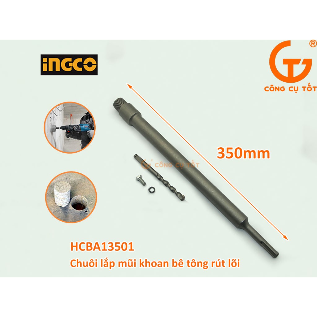 Chuôi lắp mũi khoan bê tông rút lõi SDS Plus M22 350mm Ingco HCBA13501