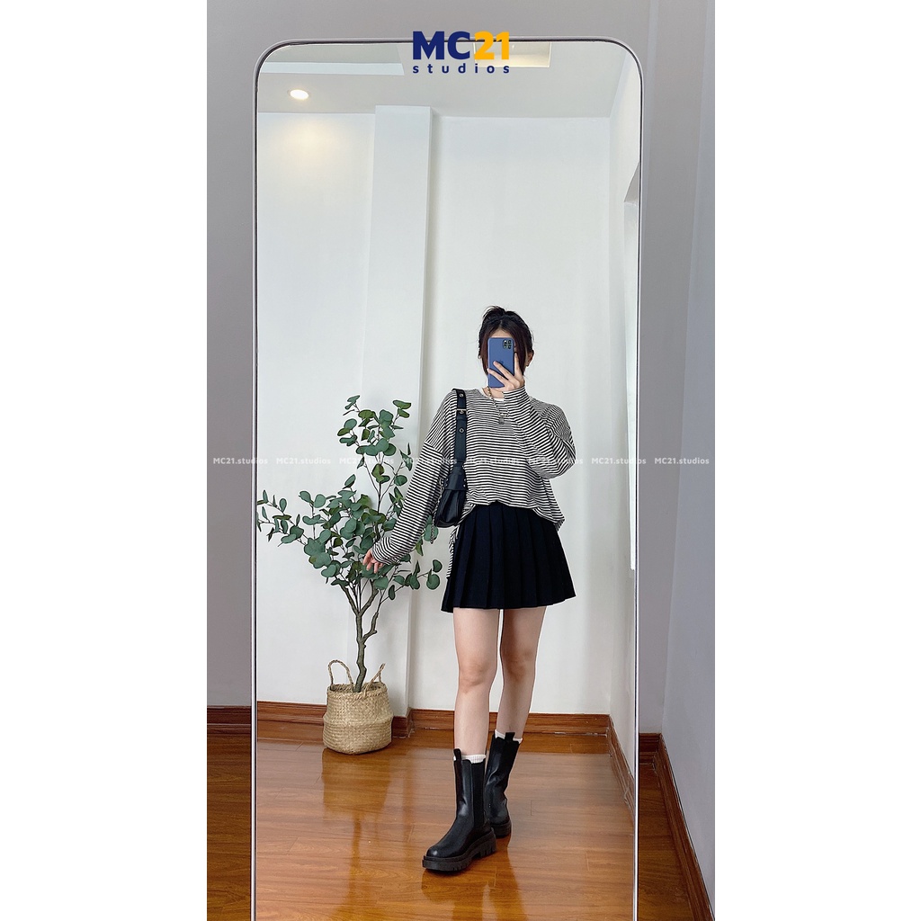 Áo thun kẻ xuyên thấu MINION CLOTHING tee bigsize dài tay Ulzzang Streetwear Hàn Quốc pull vải mềm mịn A3208