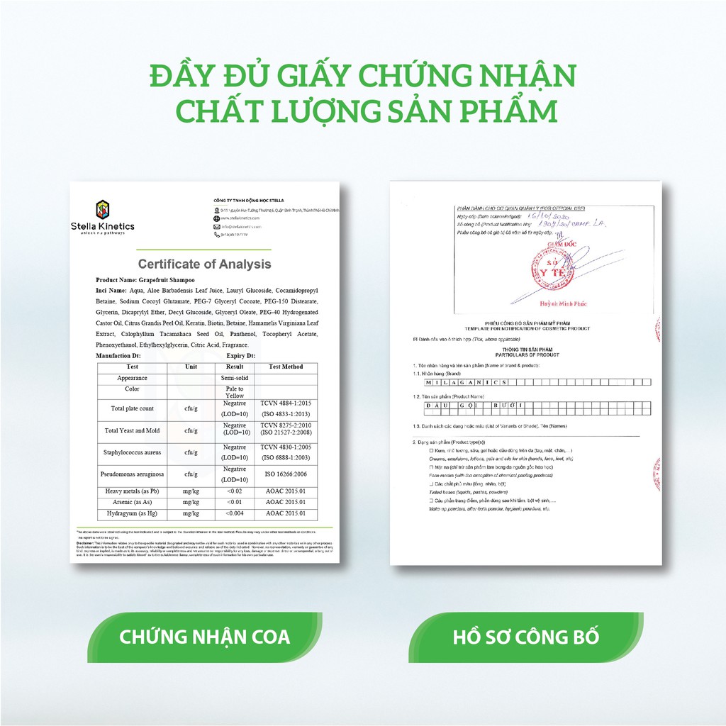 Bộ 4 Sản Phẩm Kích Thích Mọc Tóc Từ Tinh Dầu Bưởi: Dầu Gội, Dầu Xả, Kem Ủ &amp; Serum Bưởi MILAGANICS (850ml/ Bộ)