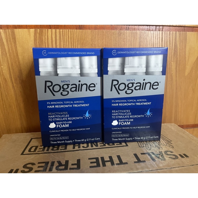 Date 2024 Bộ 3 chai Foam bọt mọc tóc Nam Mens Rogaine Revitalizes Hair Follicles 60g x 3