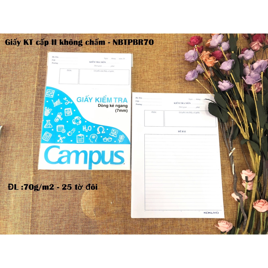 Giấy kiểm tra cấp 2 – Campus, Hồng Hà, Thiên Long, Classmate- các mẫu bán chạy - văn phòng phẩm Diệp Lạc