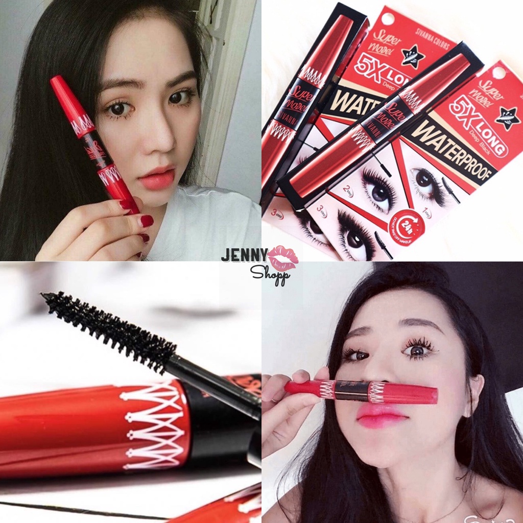 Mascara 2 Đầu Sivanna Super Model 5X Long Waterproof