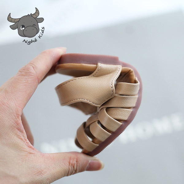 Xăng đan quai đan chéo - Sandal da pu khóa dán đế mềm cực xinh cho bé gái