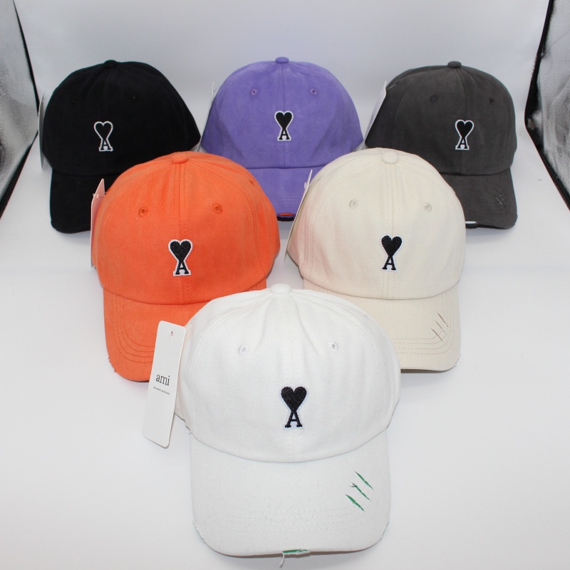 Mũ Lưỡi Trai Vải Cotton Thoáng Khí Thấm Hút Mồ Hôi Phối Rách Kiểu Đường Phố Cá Tính