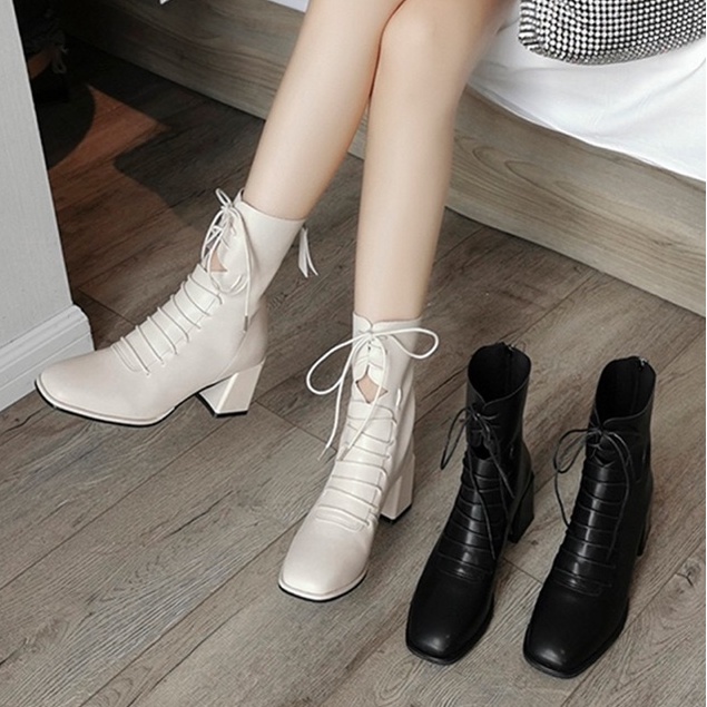 (ORDER) Boots cổ cao cột dây big size nữ