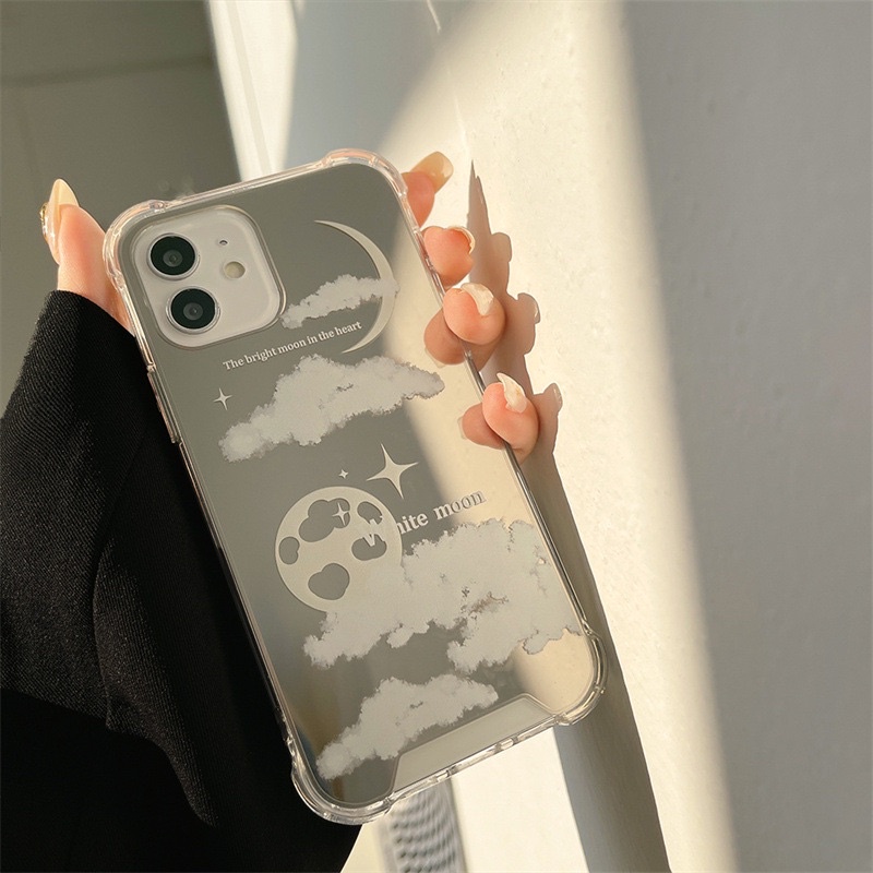 (SIÊU RẺ) Ốp lưng iphone gương mây trăng white moon 7plus/8/8plus/x/xr/xs/11/12/13/pro/max/plus/promax