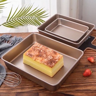 Khay nướng bánh chống dính chữ nhật cao cấp màu vàng kích thước 28cm* 5cm