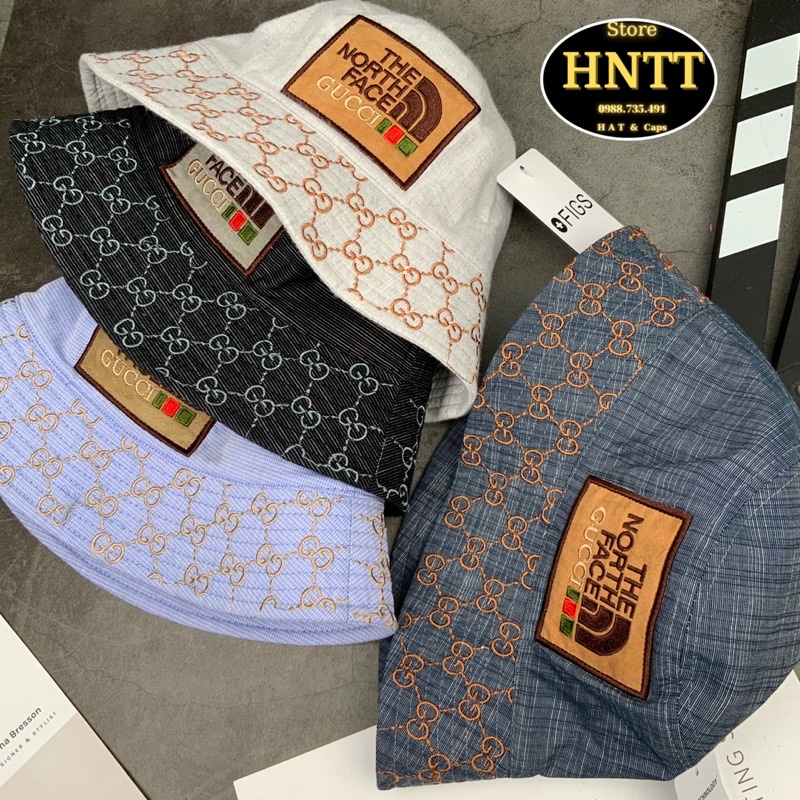 [Mã FAMARAL1 giảm 10K đơn 50K]Nón Bucket Cụp Thêu GC Vành Thêu The North Face Thời Trang Nam Nữ