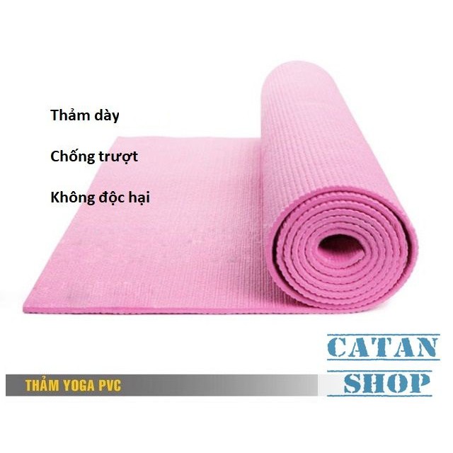 NPP12 -  Combo Thảm tập YOGA tặng kèm túi lưới, thảm tập GYM cao cấp, độ bám cao, dễ dàng giặt sạch GD157-TYOGATui