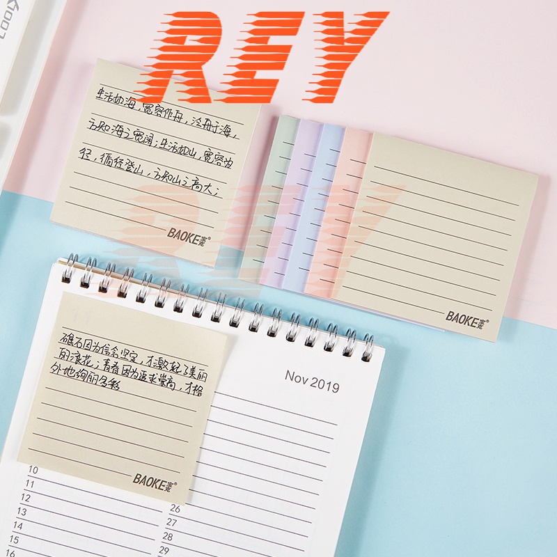 [Giao hỏa tốc] COMBO 4 xấp Sticky Note 4 màu TZ6006 macaron - TZ6000 pastel có dòng kẻ 100 tờ Baoke