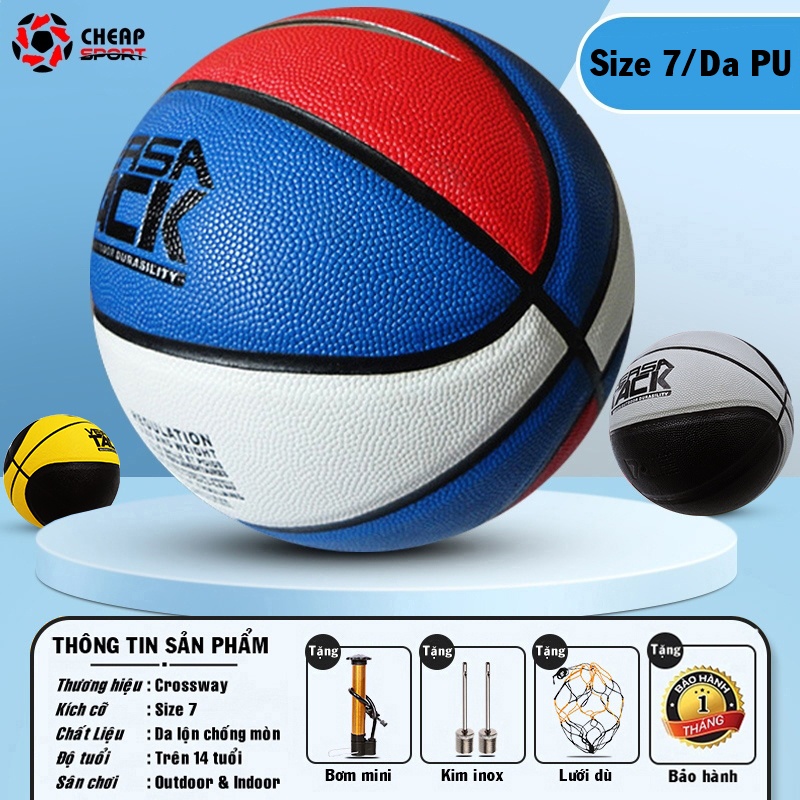 Bóng Rổ Versa Tack Size Số 7 Da PU Cao Cấp Tiêu Chuẩn Thi Đấu Phù Hợp Sân Chơi Outdoor & Indoor