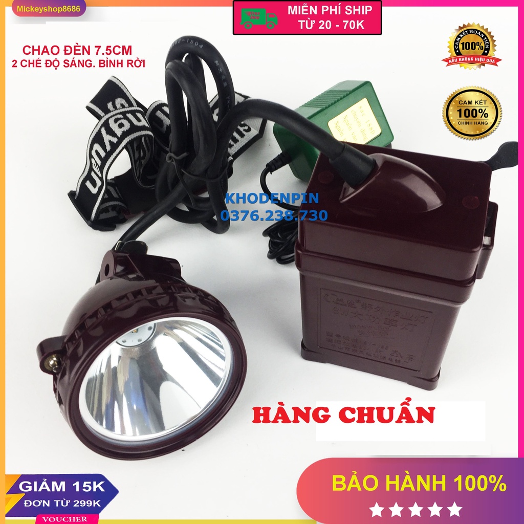Đèn pin đội đầu siêu sáng led 188A ắc quy  khung ánh sáng trắng hoặc vàng