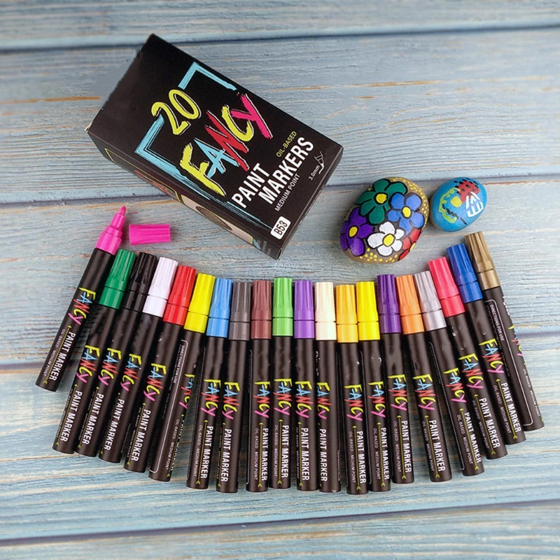 Seng Bút Lông Đánh Dấu Đa Năng 20 Màu Sắc Vĩnh Viễn Sử Dụng Hầu Hết Các Bề Mặt Để Đánh Dấu Tự