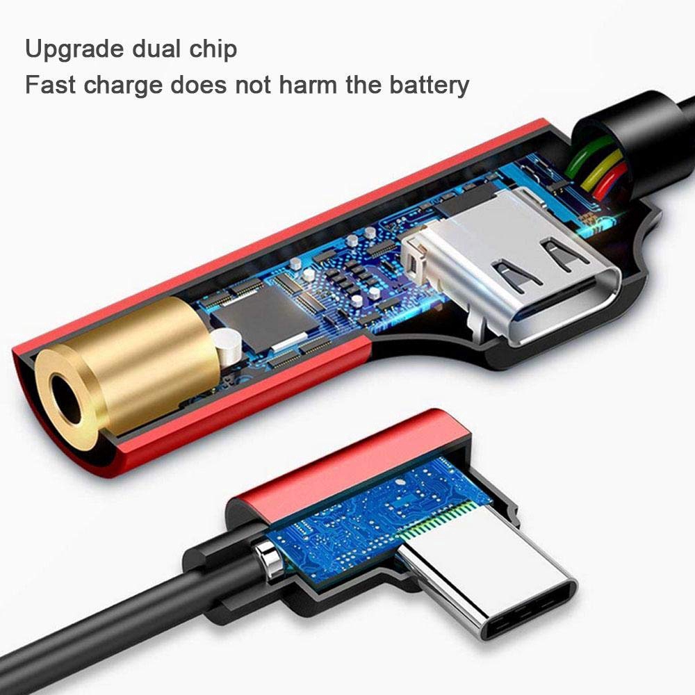 Cáp chuyển đổi âm thanh từ USB Type C sang cổng AUX 3.5mm hỗ trợ sạc và nghe nhạc cùng lúc