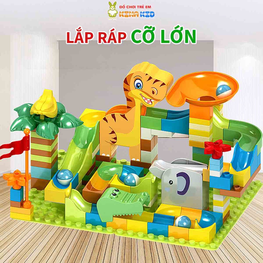 Đồ Chơi Xếp Hình Cầu Trượt Thả Bi 120 Chi Tiết Cỡ Lớn Cao Cấp Nukante, An Toàn, Dễ Dàng Cho Bé Lắp Ráp