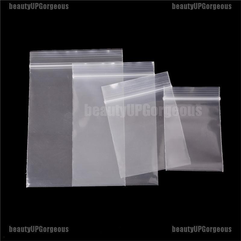 Bộ 100 túi zip bằng nhựa dày 0.12mm có thể tái sử dụng