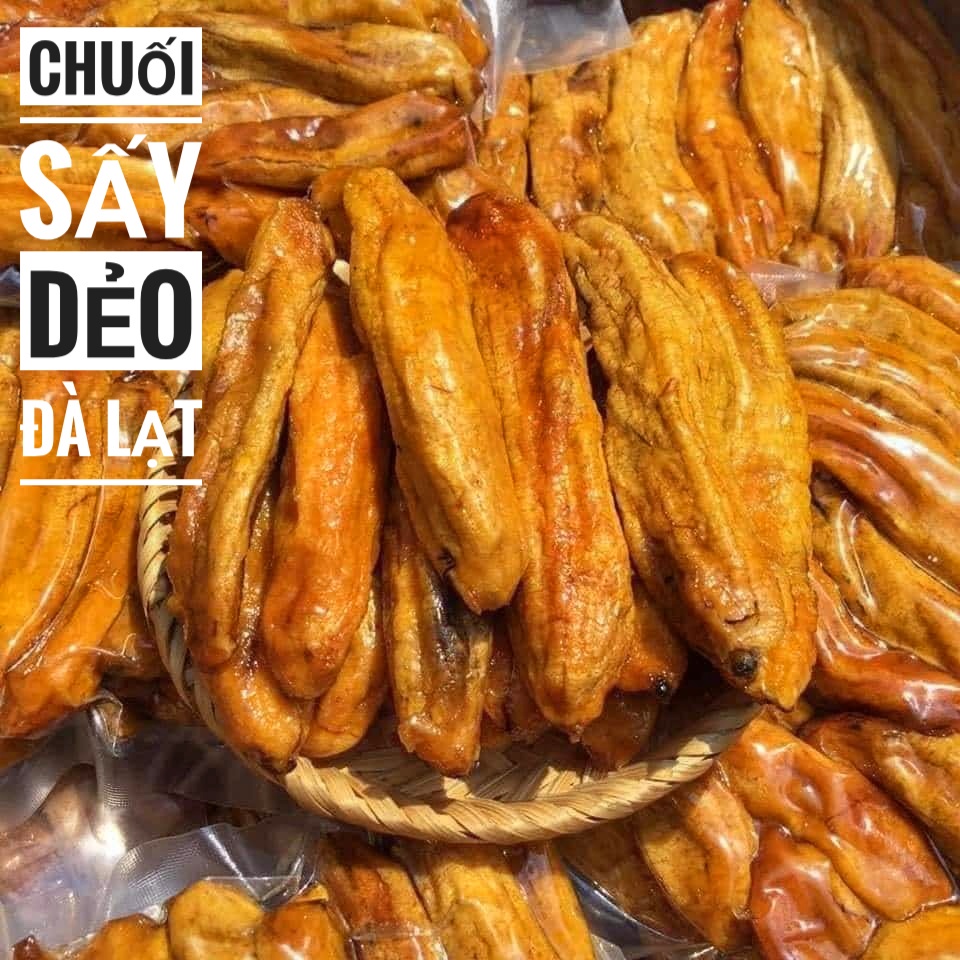 Chuối Sấy Dẻo Đà Lạt Không Đường Lon 500Gr