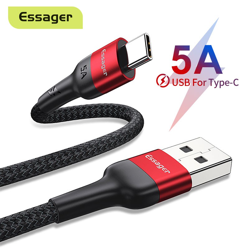 Dây cáp sạc nhanh Essager 5A USB Type C cho điện thoại Huawei Mate 20 p30 P20 Pro Lite Xiaomi Redmi N thumbnail