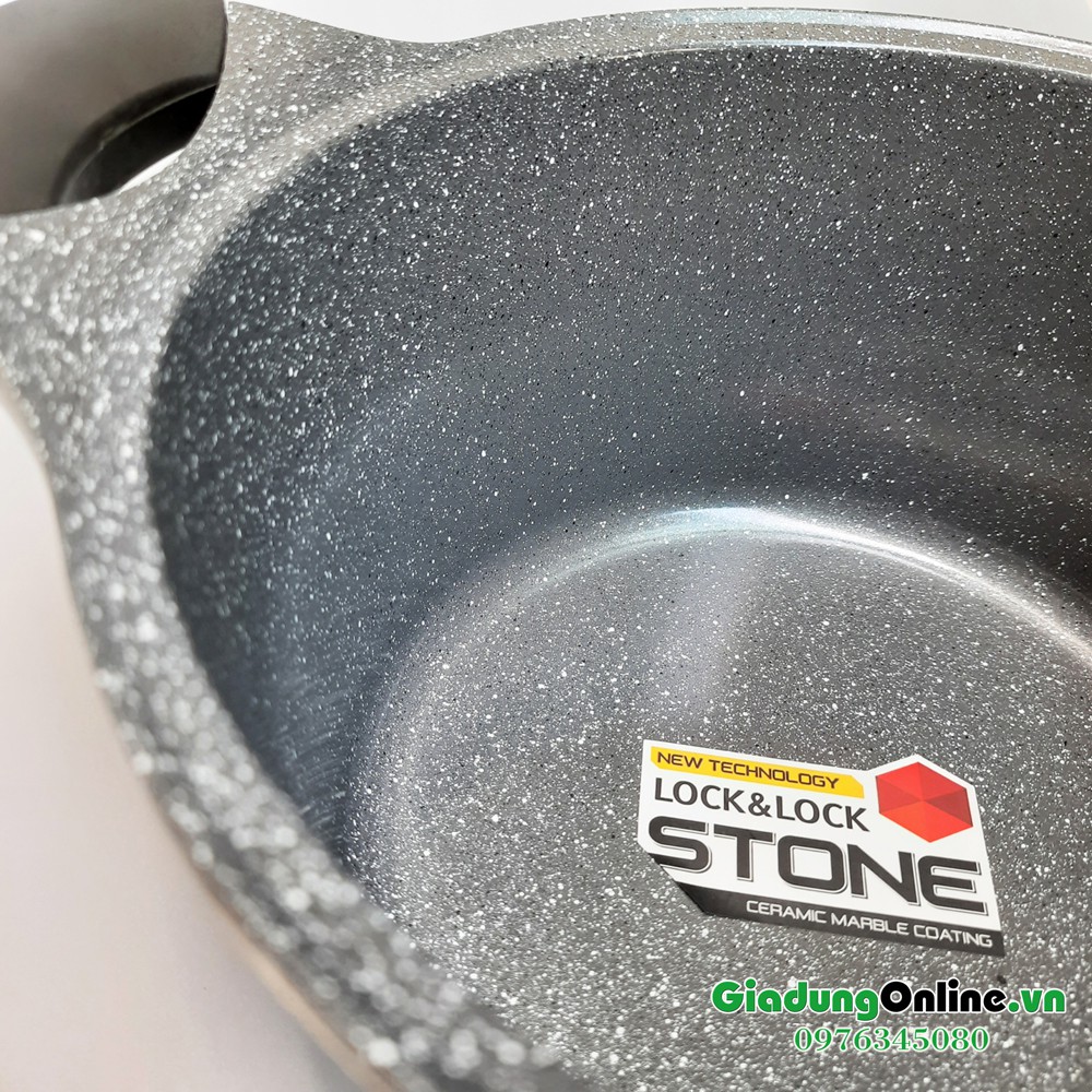 Nồi Đá Lock&amp;Lock Stone LCA6244D 24cm Lòng Chống Dính Siêu Bền Đáy Từ - Larva Store