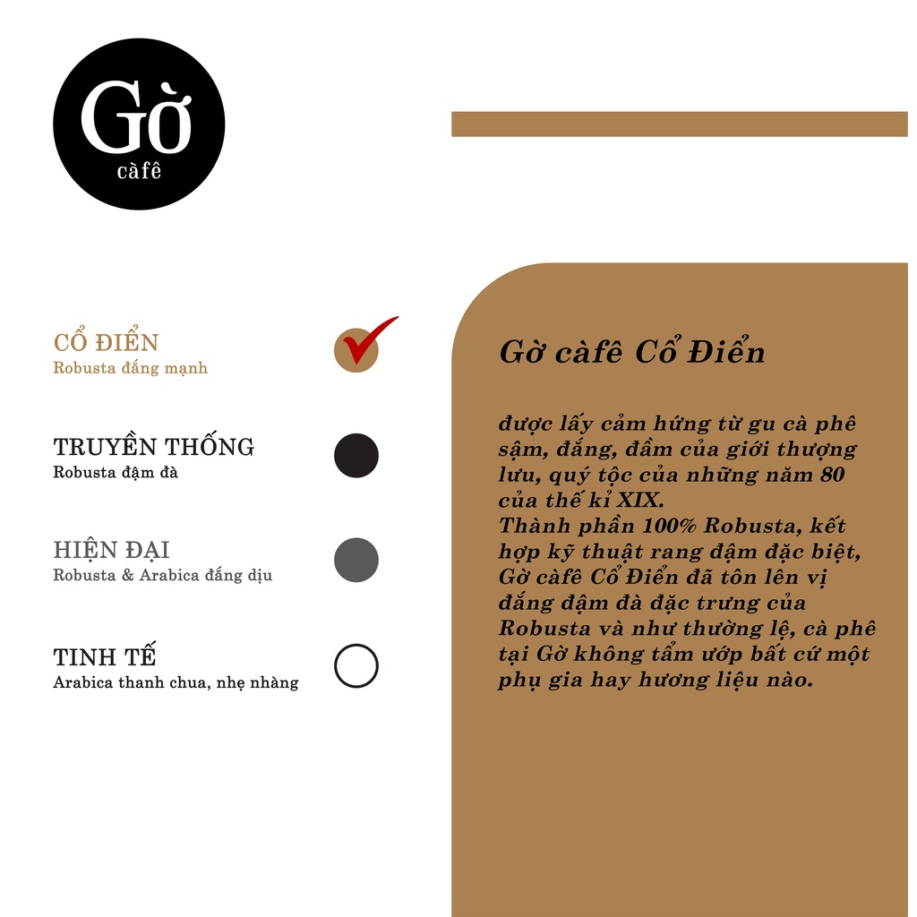 250GR- Gu CỔ ĐIỂN (đắng mạnh)- Cà phê bột rang xay nguyên chất Robusta rang đậm - Gờ cafe