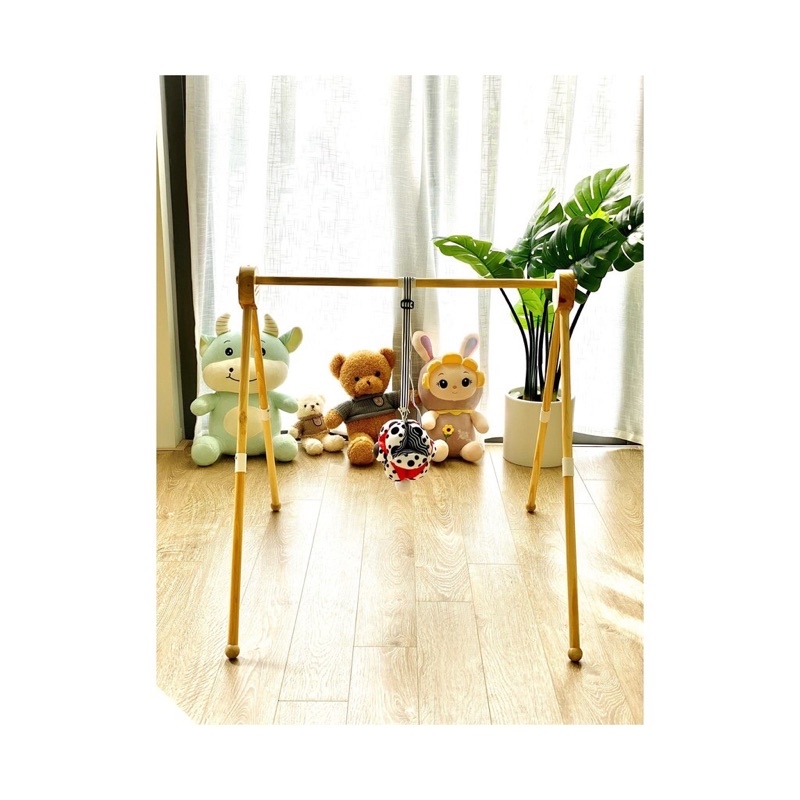 Combo  KỆ CHỮ A GẤp gọn gỗ sồi -pipo VIỆT NAM và bóng múi cho bé từ sơ sinh giúp trẻ vận động,kích thích thị giác