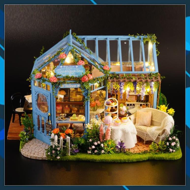 Mô hình nhà búp bê gỗ DIY Mô hình nhà búp bê lắp ghép DIY Garden Tea House Toy World