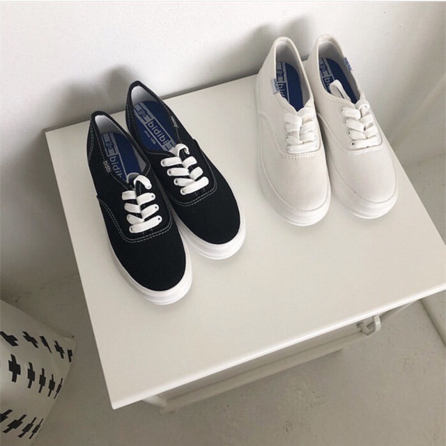 Giày bánh mì Ulzzang đế độn form basic