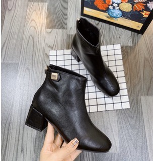 Boot Da Mềm Khóa Kéo Sau Phối Khuy Bấm M9027 Fullbox