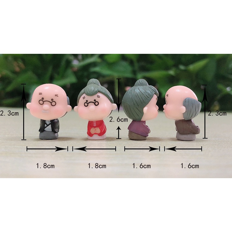 Sticker trang trí bể cá, Sticker trang trí tiểu cảnh, trang trí bể thuỷ sinh, sticker ông bà lão dễ thương