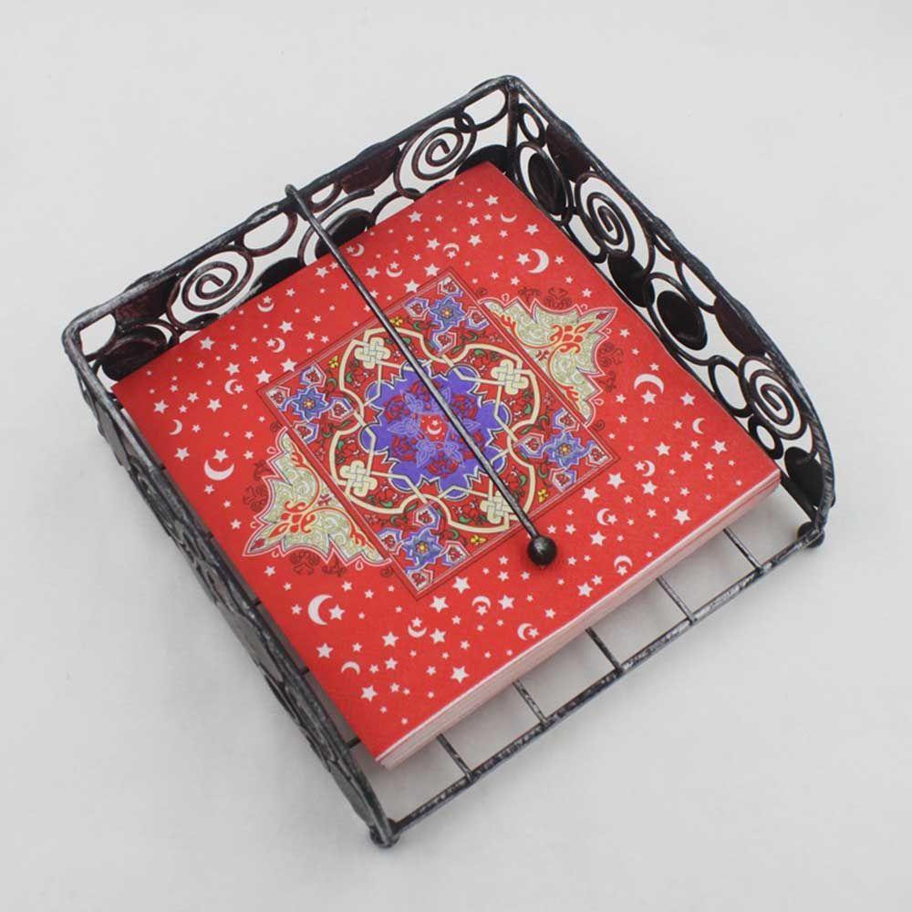 KUNHEV Khăn Ăn Giấy In Họa Tiết Hoa Mẫu Đơn Và Bướm EID Mubarak Trang Trí Bàn Tiệc