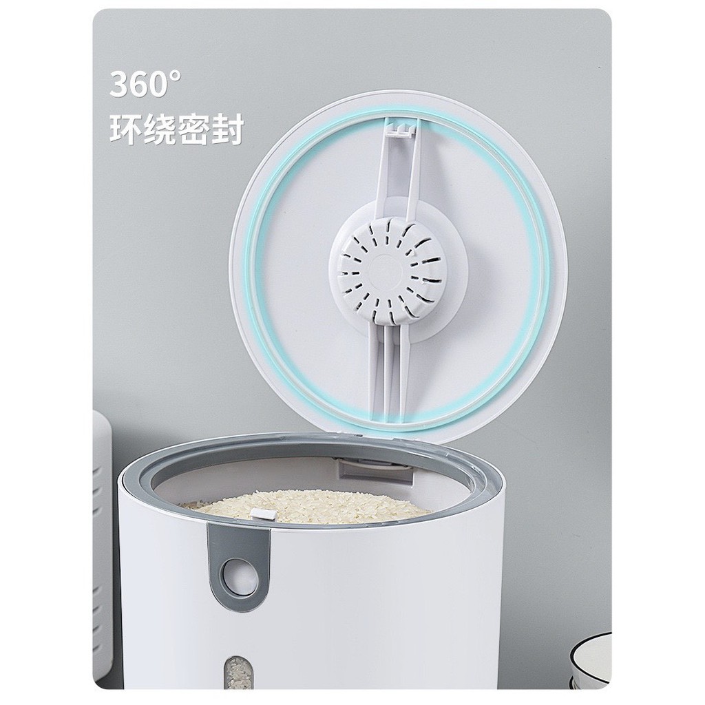 Thùng Đựng Gạo Thông Minh 10kg Kèm Cốc Vo Gạo Tiện Dụng, Thiết Kế Dạng Nhấn Nút, Chất Liệu ABS An Toàn Cao Cấp Giao Màu