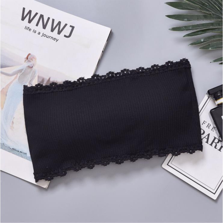 Áo bra tăm gân không dây dây cúp ngực , áo bra ngang viền ren NL012 | BigBuy360 - bigbuy360.vn