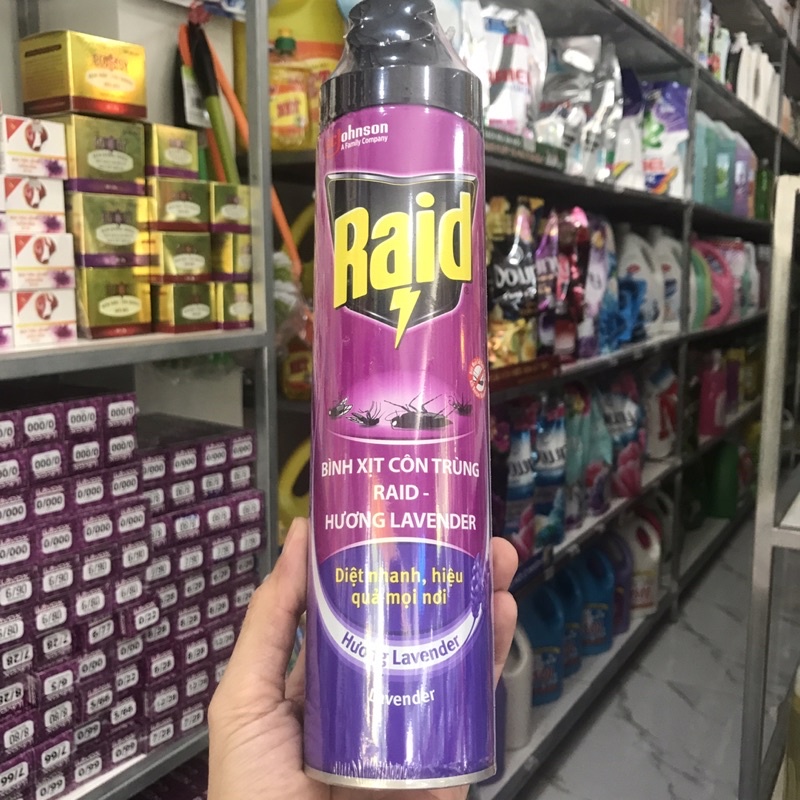 Xịt Côn Trùng Raid Hương Lavender 600ml